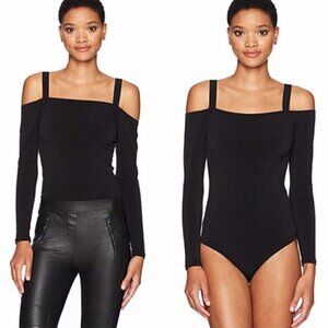 💕BCBGENERATION💕 Cold Shoulder Long Sleeve Bodysuit ~ Black Medium M NWT